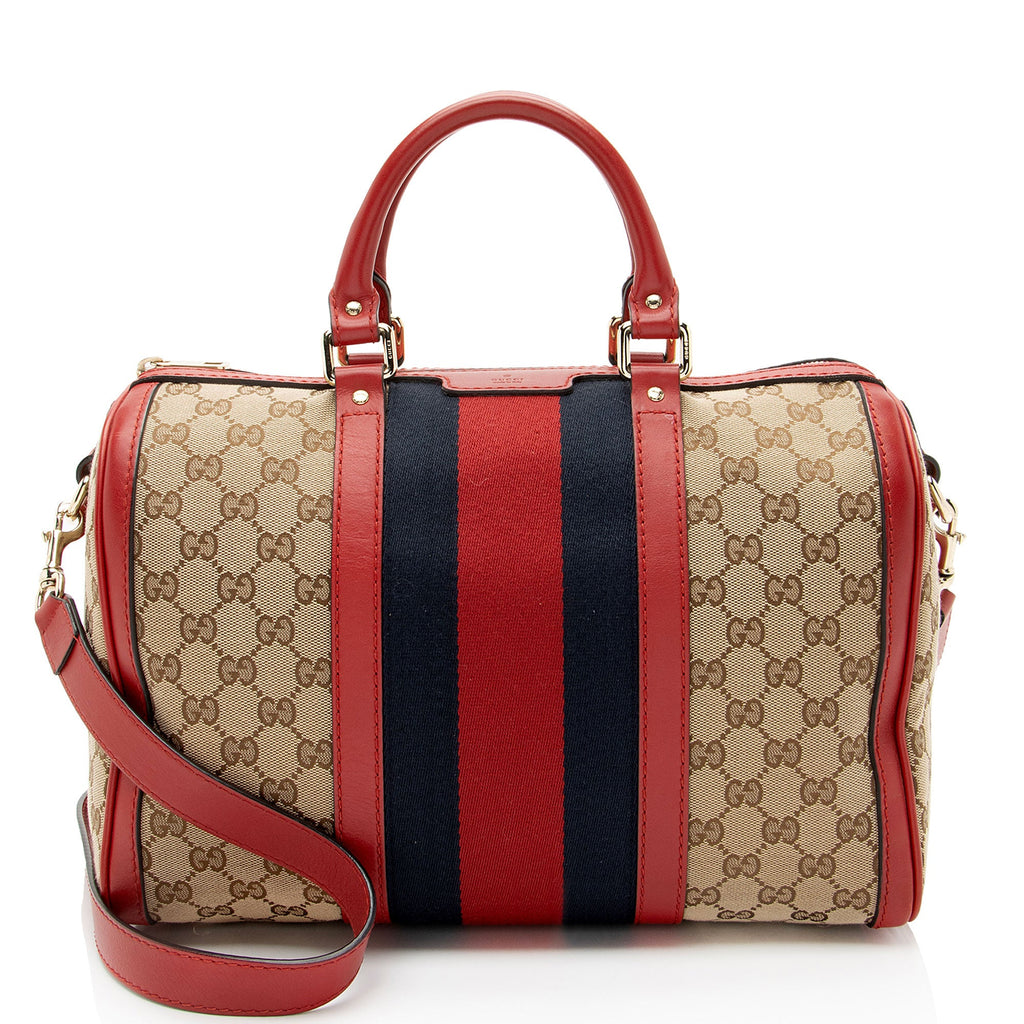 Gucci GG Canvas Vintage Web Joy Medium Boston Bag