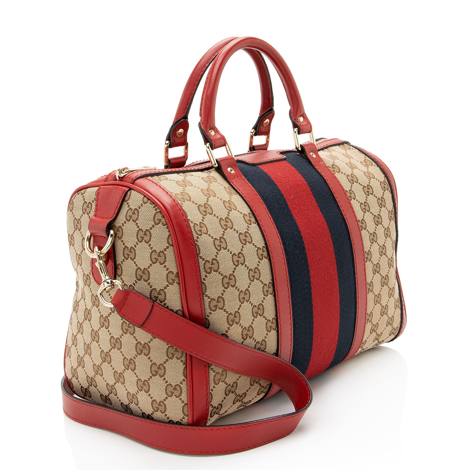 Gucci GG Canvas Vintage Web Joy Medium Boston Bag