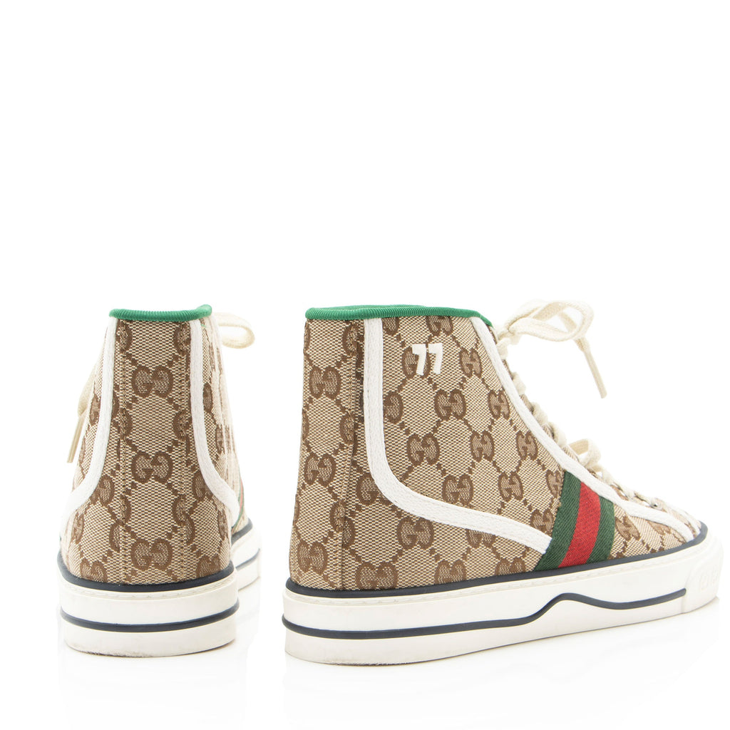 Gucci GG Canvas Web 1977 Tennis High Top Sneakers - Size 6 / 36