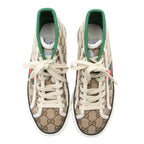 Gucci GG Canvas Web 1977 Tennis High Top Sneakers - Size 6 / 36