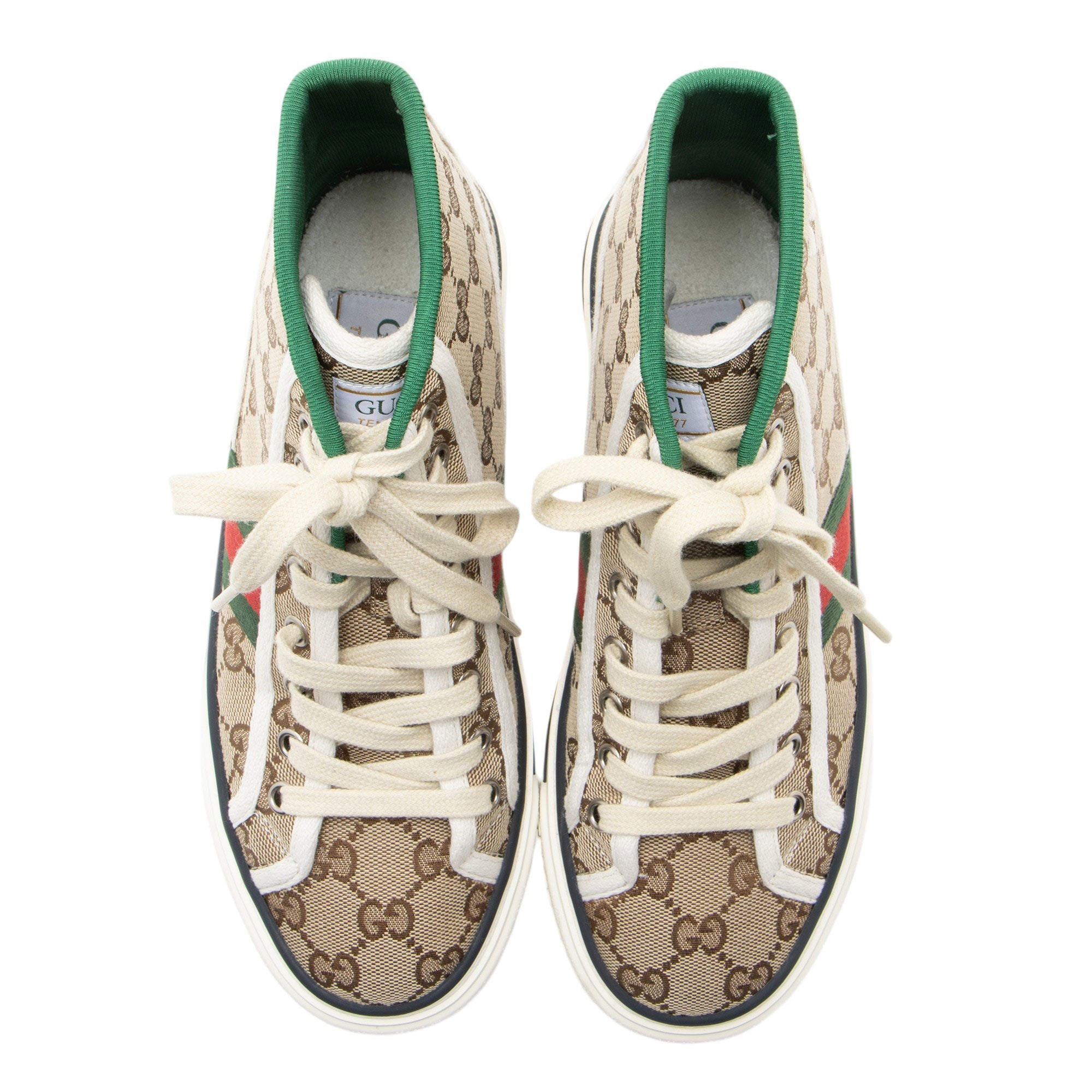 Gucci GG Canvas Web 1977 Tennis High Top Sneakers - Size 6 / 36