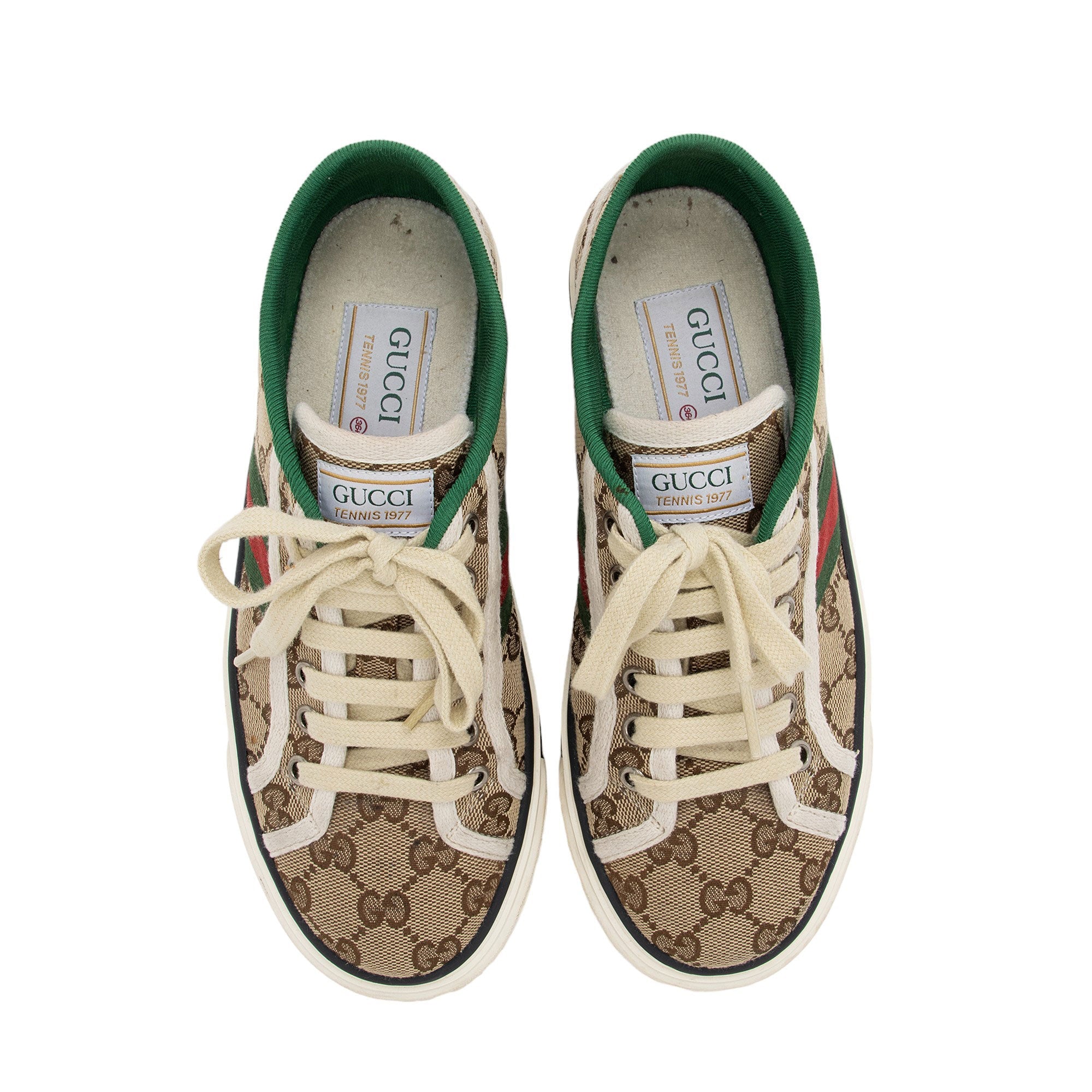 Gucci GG Canvas Web 1977 Tennis Sneakers - Size 6 / 36 (SHF-scIBzV)