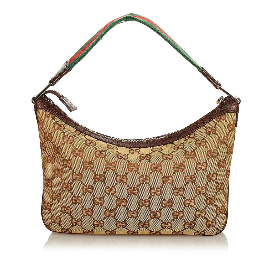Gucci GG Canvas Web Baguette (SHG-25136)