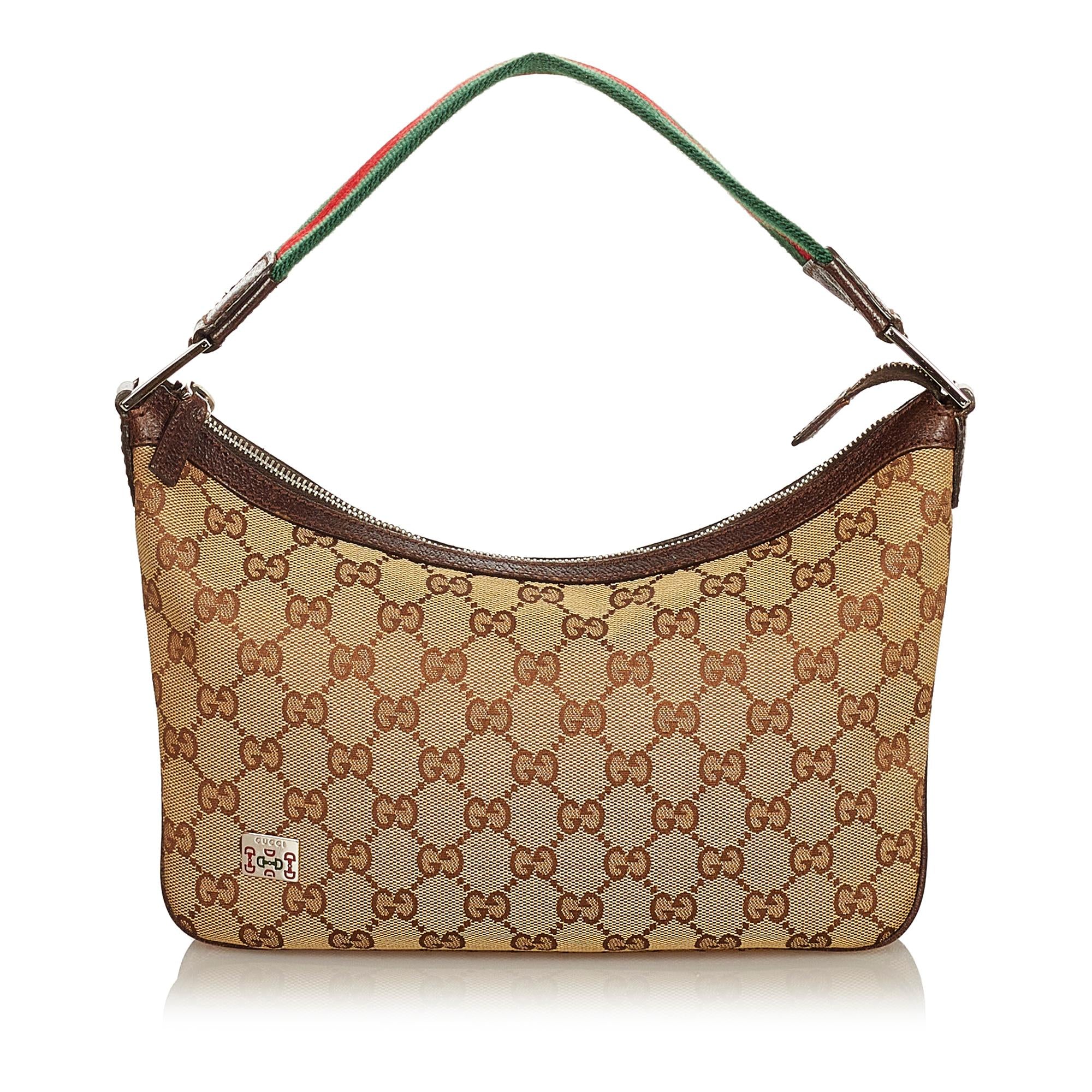 Gucci GG Canvas Web Baguette (SHG-25136)