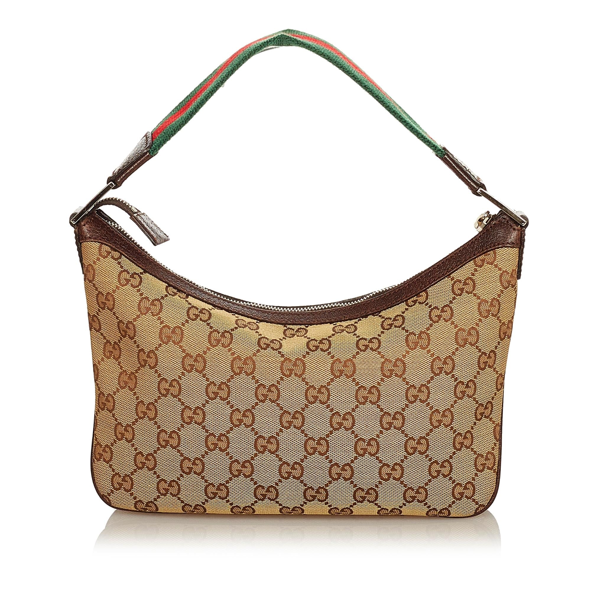 Gucci GG Canvas Web Baguette (SHG-31850)