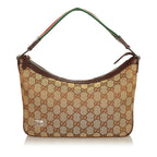 Gucci GG Canvas Web Baguette (SHG-31850)