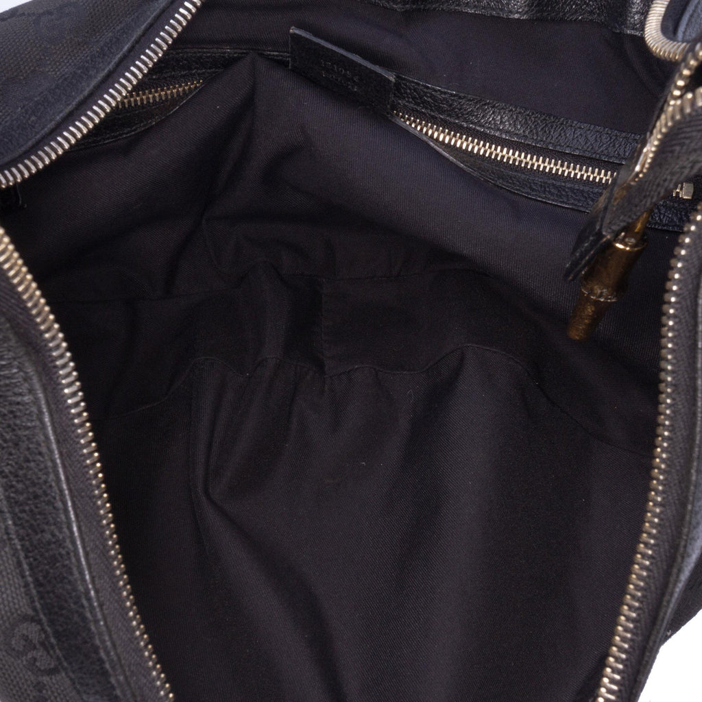 Gucci GG Canvas Web Bamboo Ring Hobo