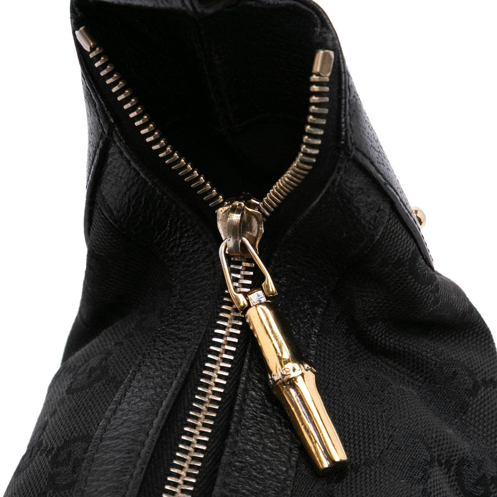 Gucci GG Canvas Web Bamboo Ring Hobo