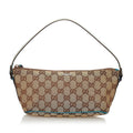 Gucci GG Canvas Web Boat Baguette (SHG-31063)