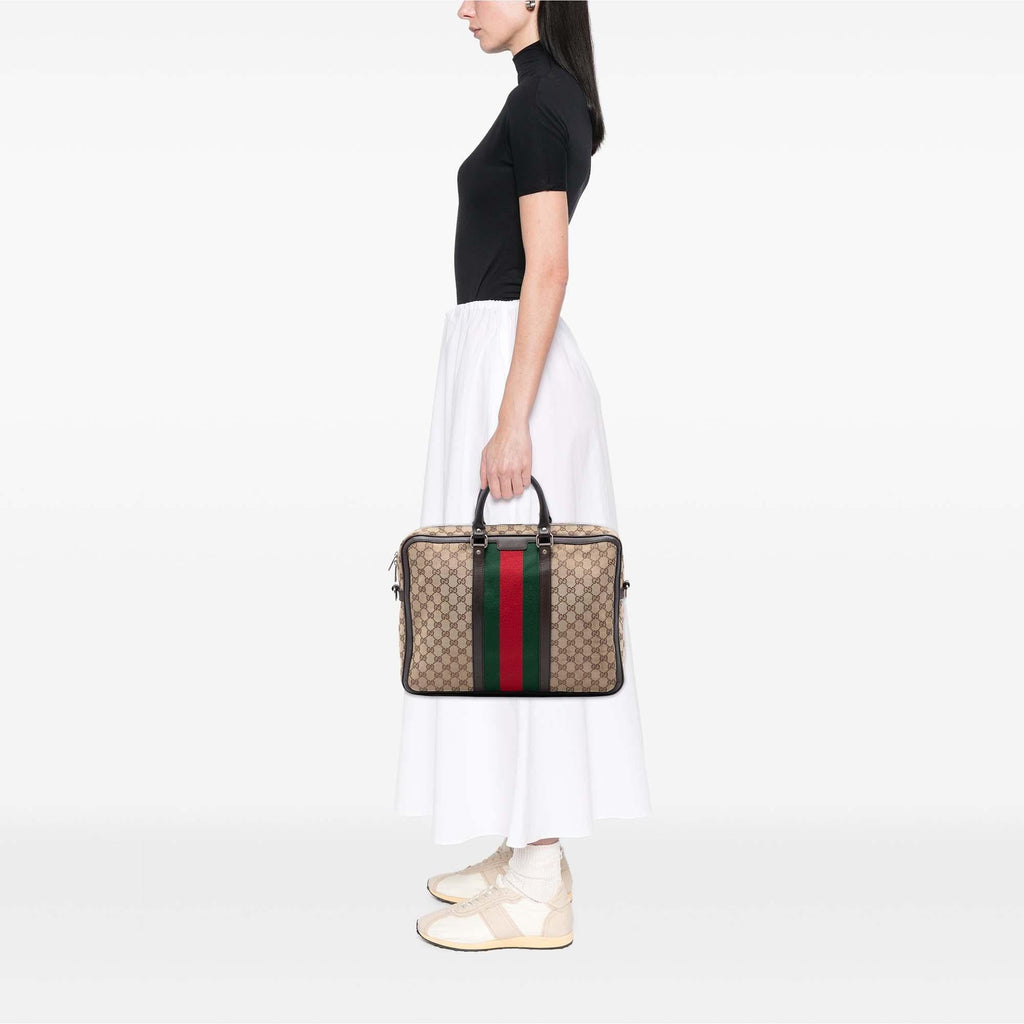 Gucci GG Canvas Web Briefcase