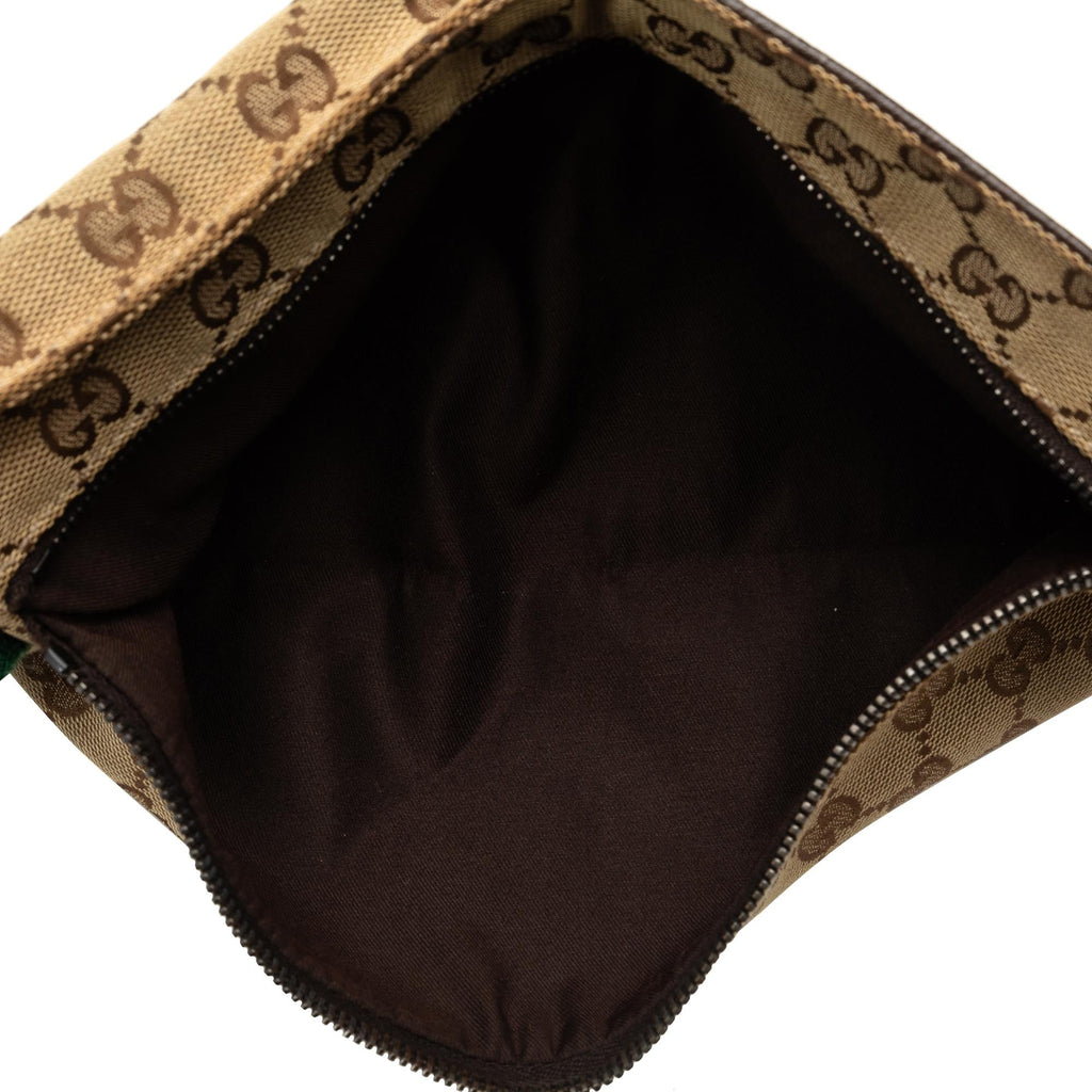 Gucci GG Canvas Web Double Pocket Belt Bag (SHG-aZbnST)