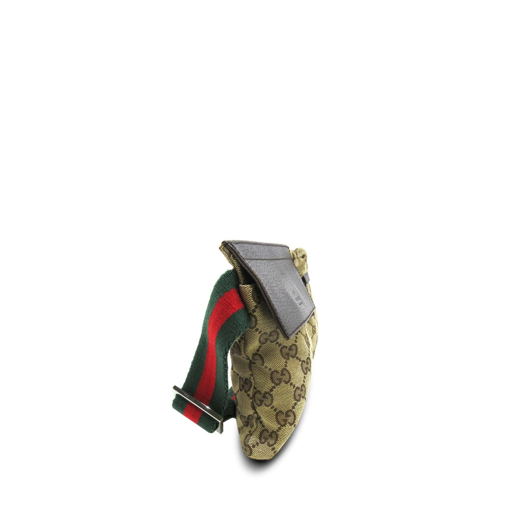 Gucci GG Canvas Web Double Pocket Belt Bag (SHG-8sdlRV)