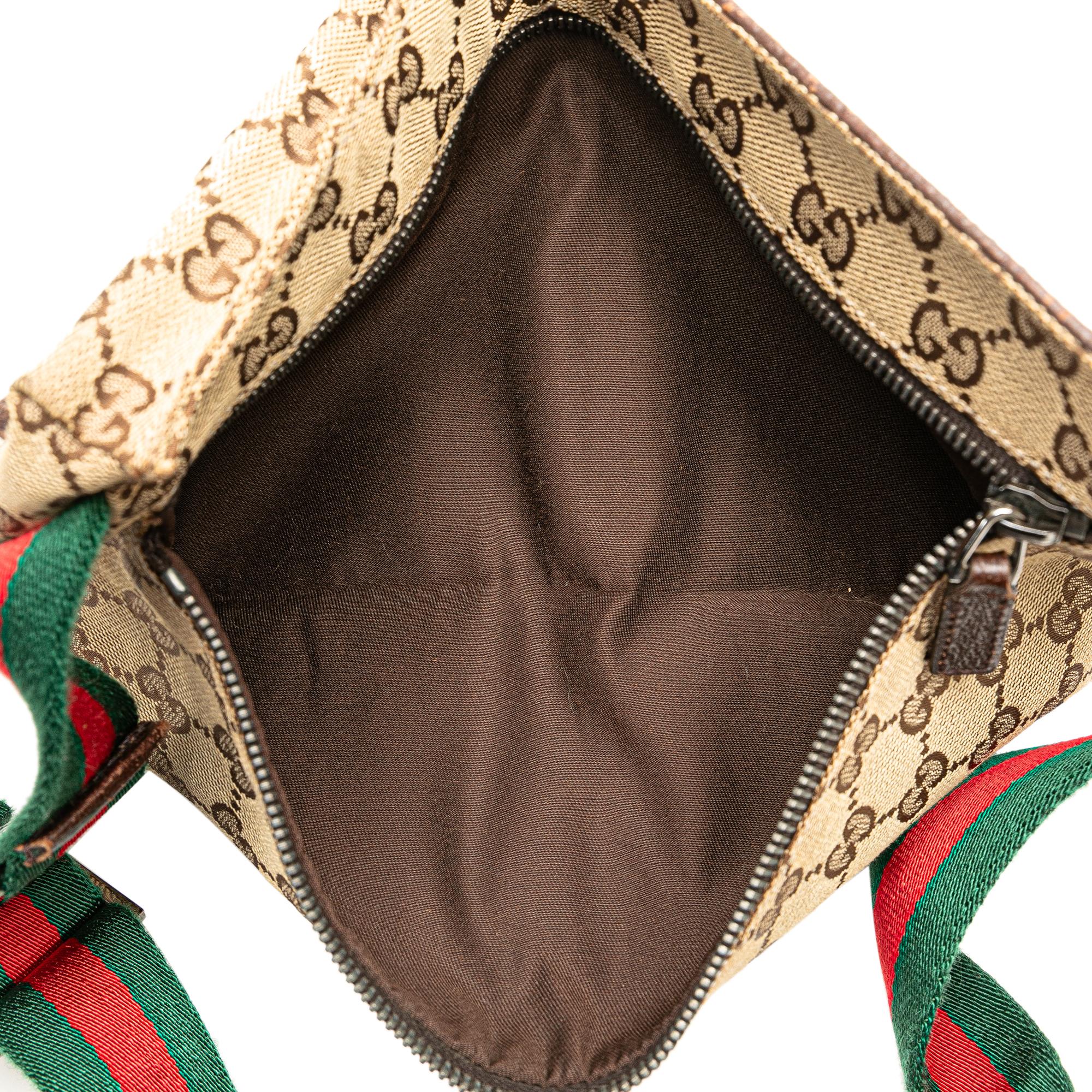 Gucci GG Canvas Web Double Pocket Belt Bag (SHG-pPMGTd)