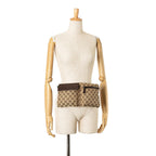 Gucci GG Canvas Web Double Pocket Belt Bag (SHG-pPMGTd)