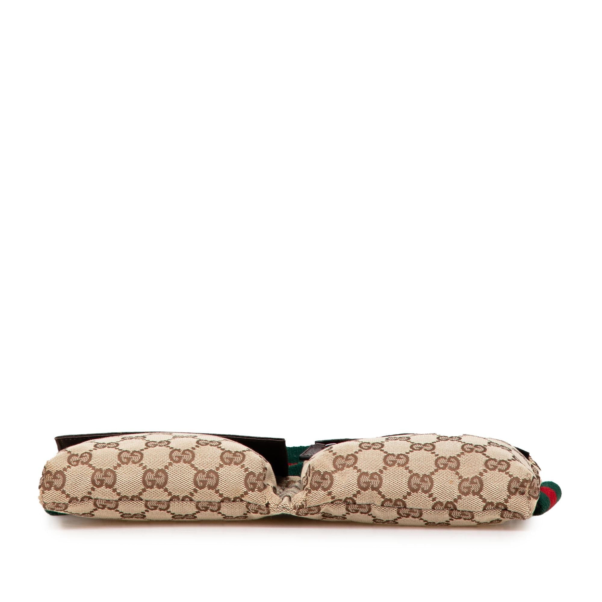 Gucci GG Canvas Web Double Pocket Belt Bag (SHG-o3rVa1)