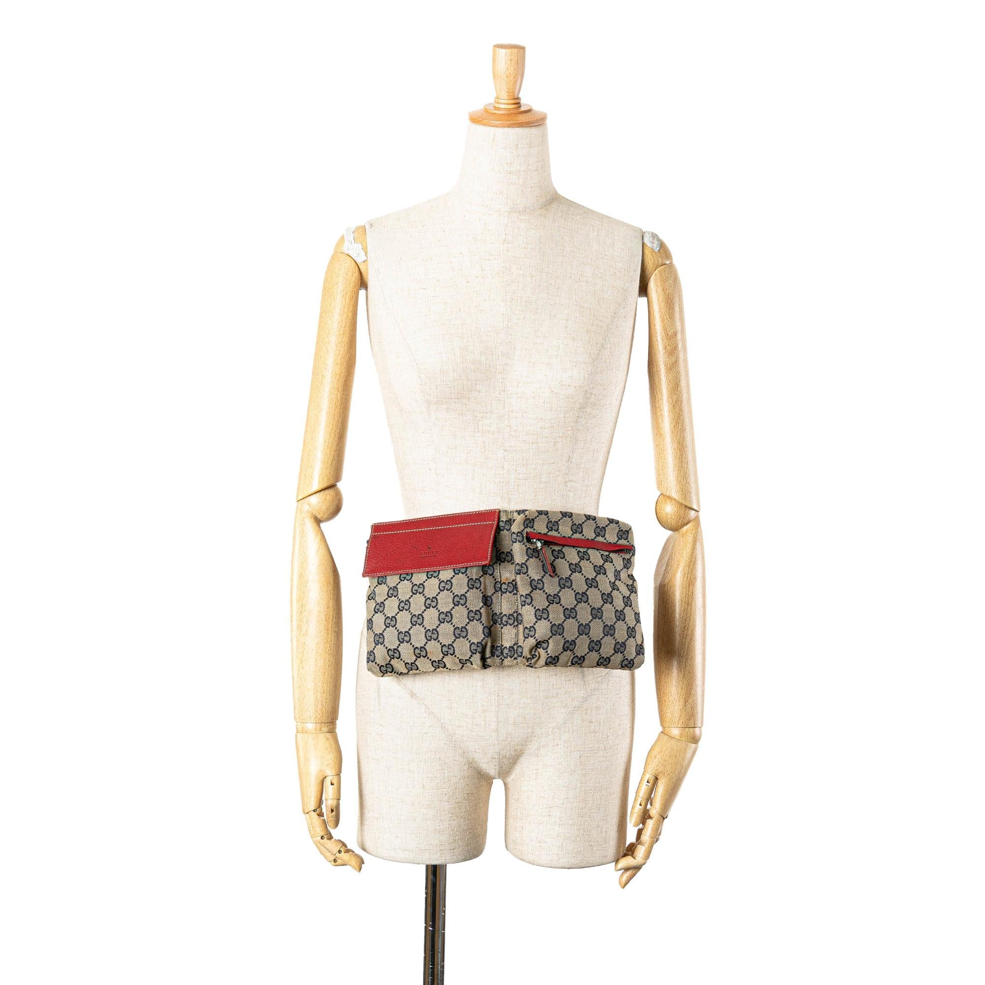 Gucci GG Canvas Web Double Pocket Belt Bag