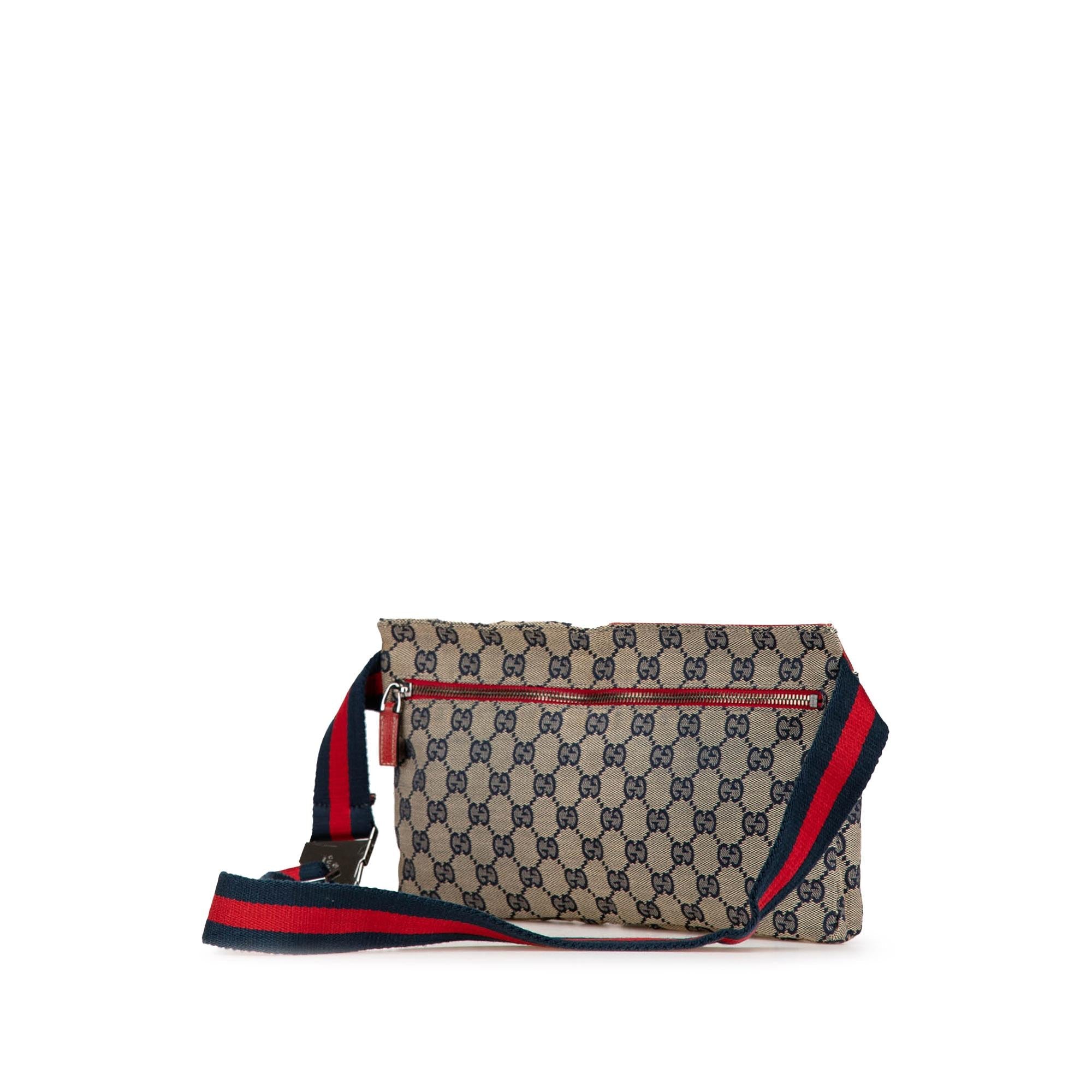 Gucci GG Canvas Web Double Pocket Belt Bag