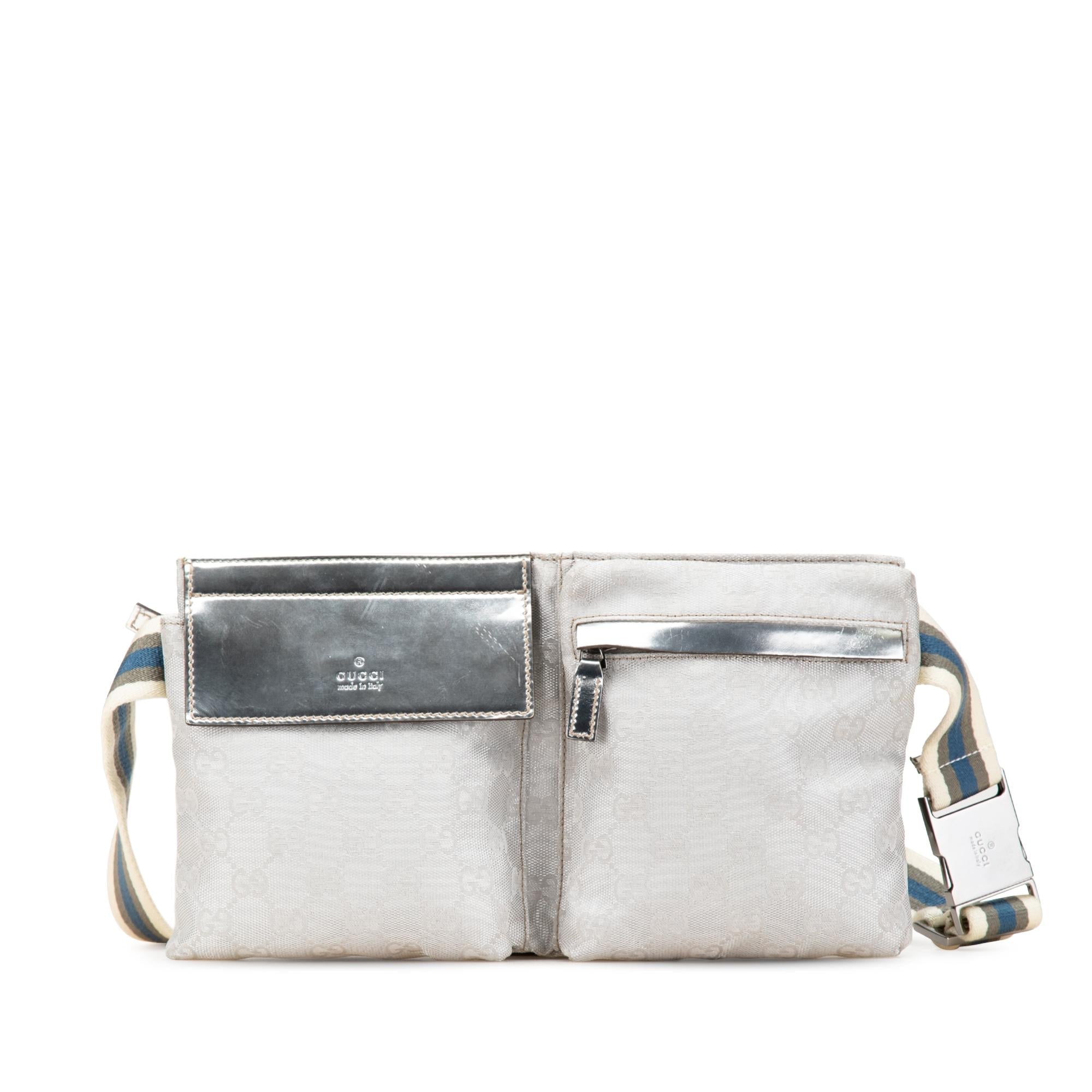 Gucci GG Canvas Web Double Pocket Belt Bag