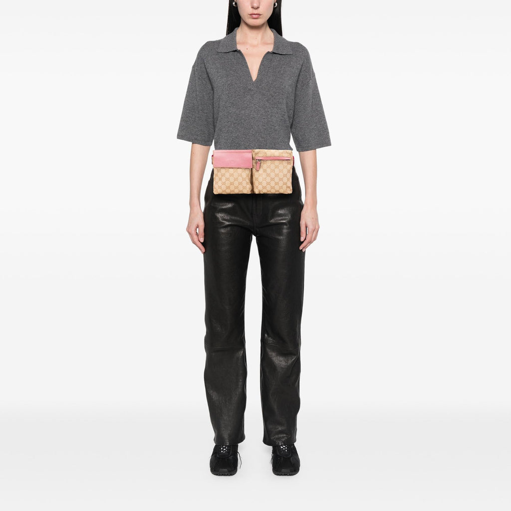 Gucci GG Canvas Web Double Pocket Belt Bag