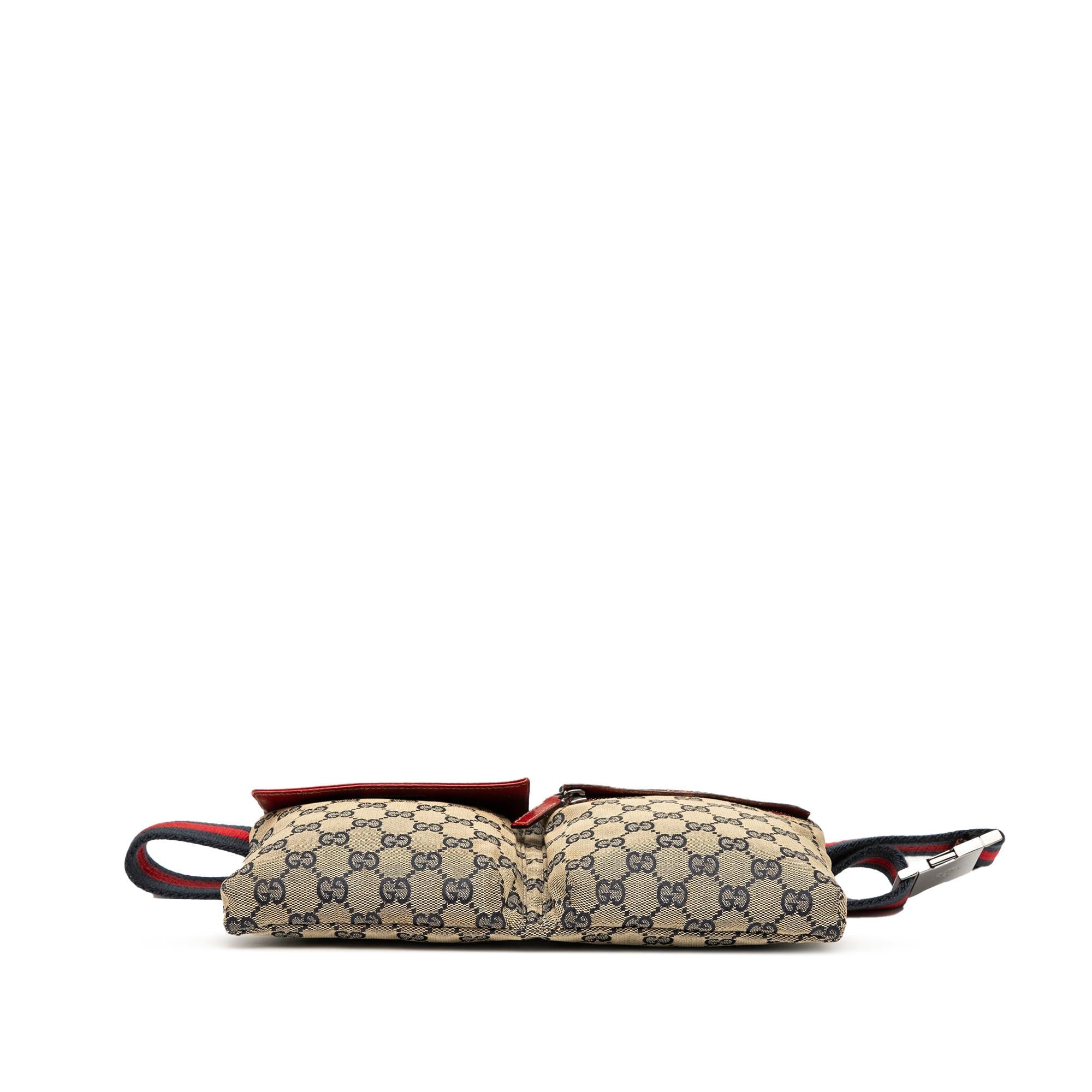 Gucci GG Canvas Web Double Pocket Belt Bag