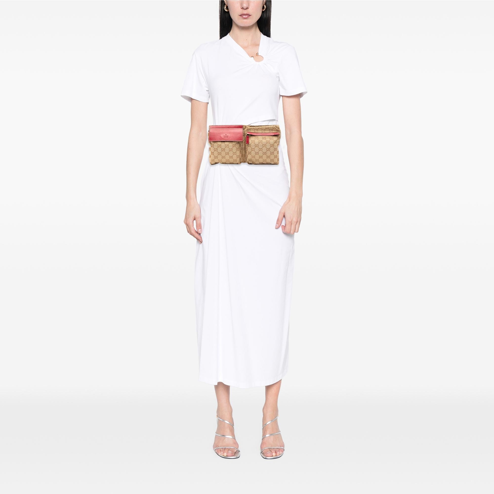 Gucci GG Canvas Web Double Pocket Belt Bag