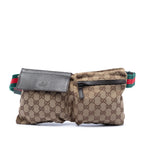 Gucci GG Canvas Web Double Pocket Belt Bag