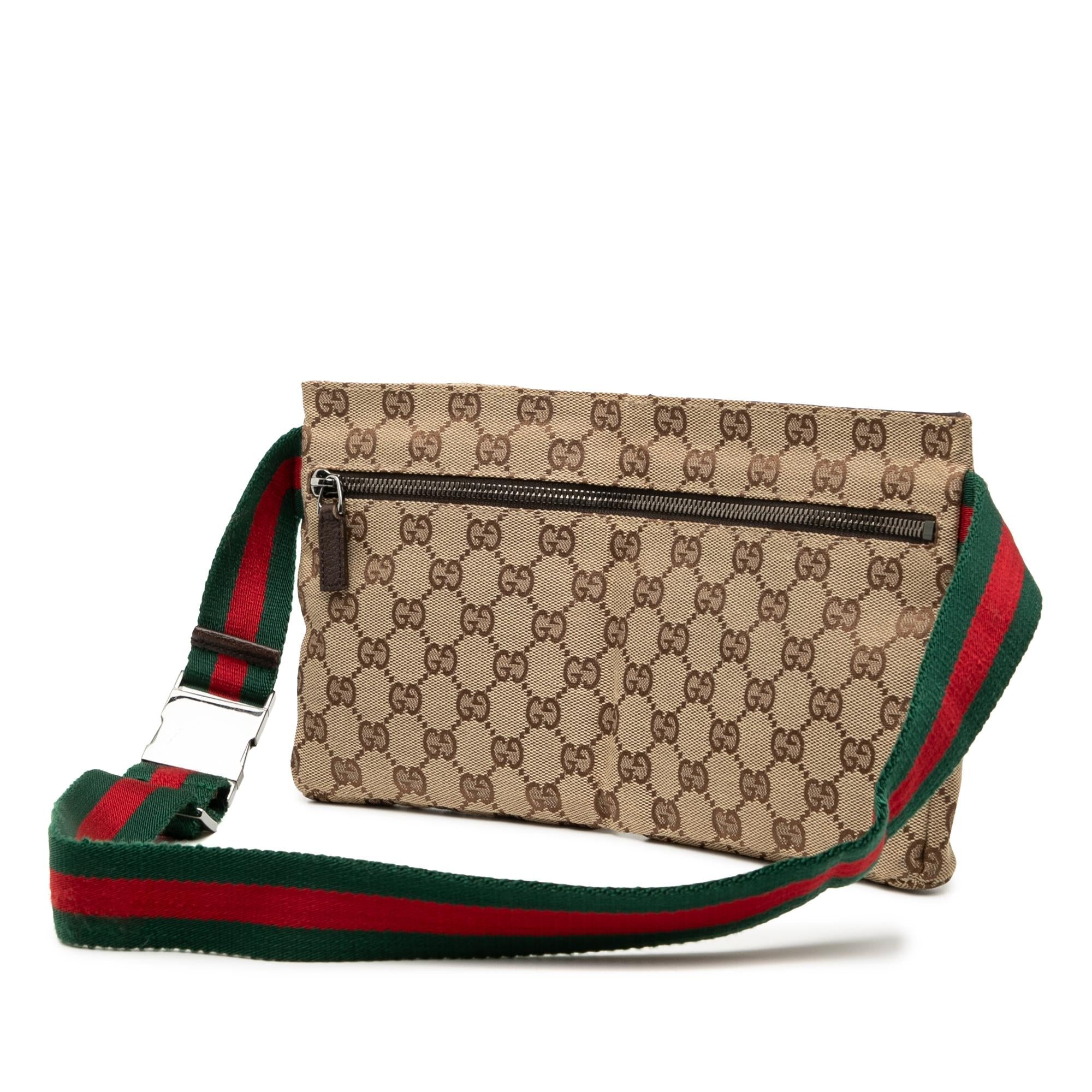 Gucci GG Canvas Web Double Pocket Belt Bag