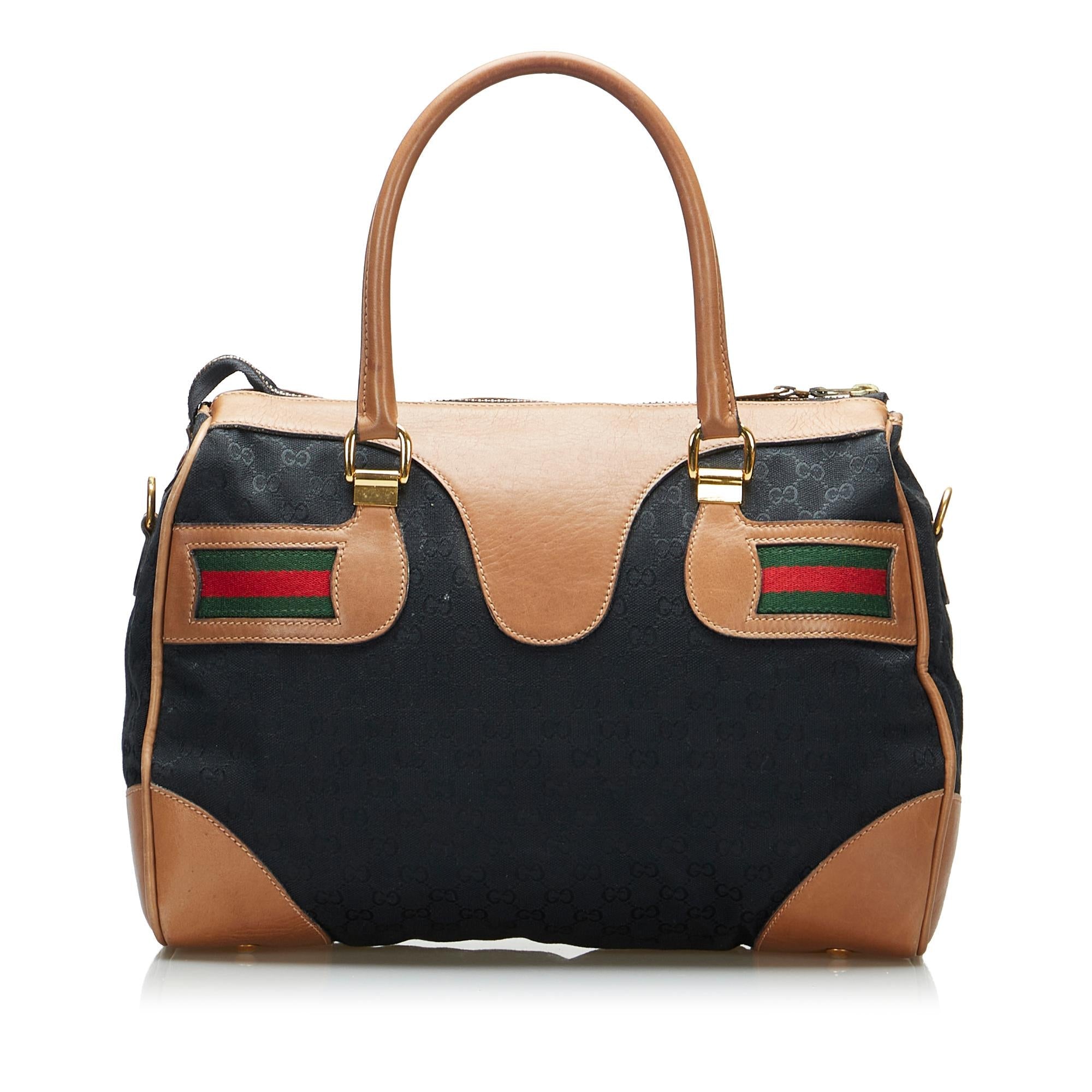 Gucci GG Canvas Web Handbag (SHG-k9W5m6)