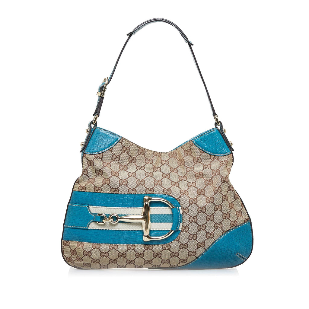 Gucci GG Canvas Web Hasler Shoulder Bag (SHG-Q4GPEA)