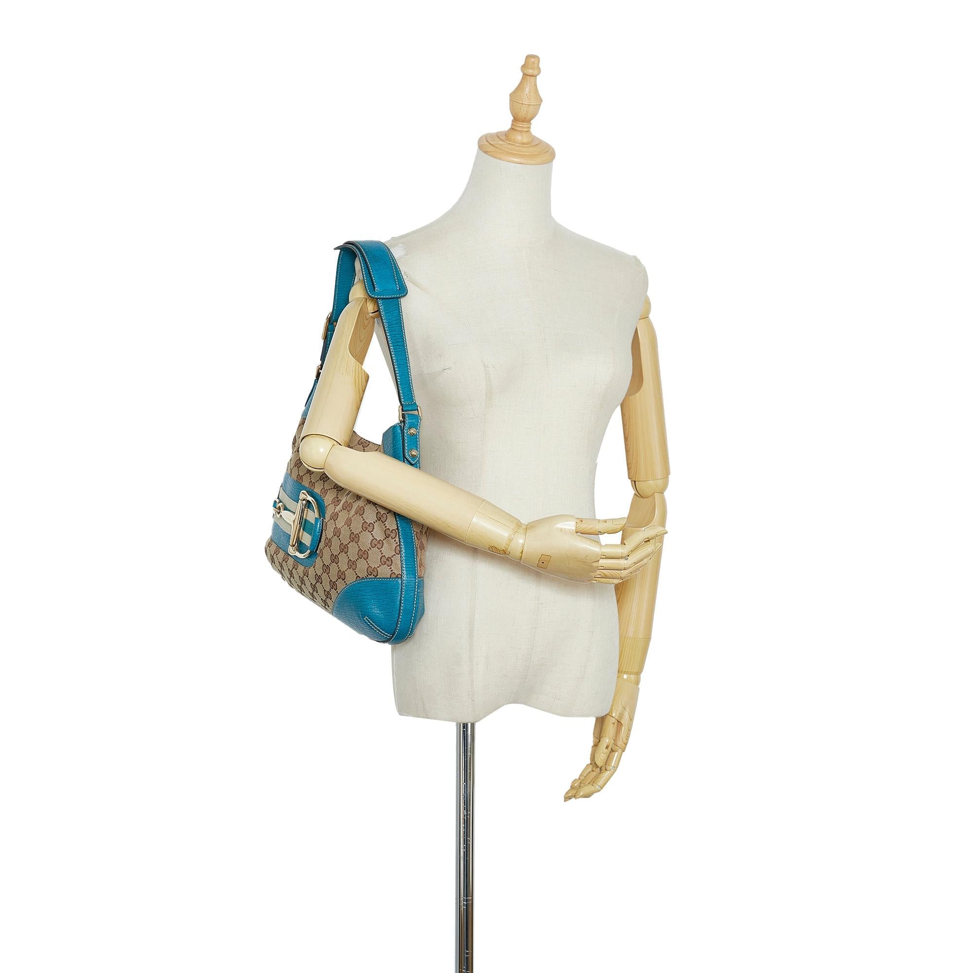 Gucci GG Canvas Web Hasler Shoulder Bag (SHG-Q4GPEA)