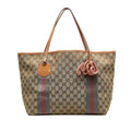 Gucci GG Canvas Web Jolie Tote Bag (SHG-aU8HGJ)