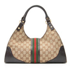 Gucci GG Canvas Web Junco Large Shoulder Bag (SHF-23497)