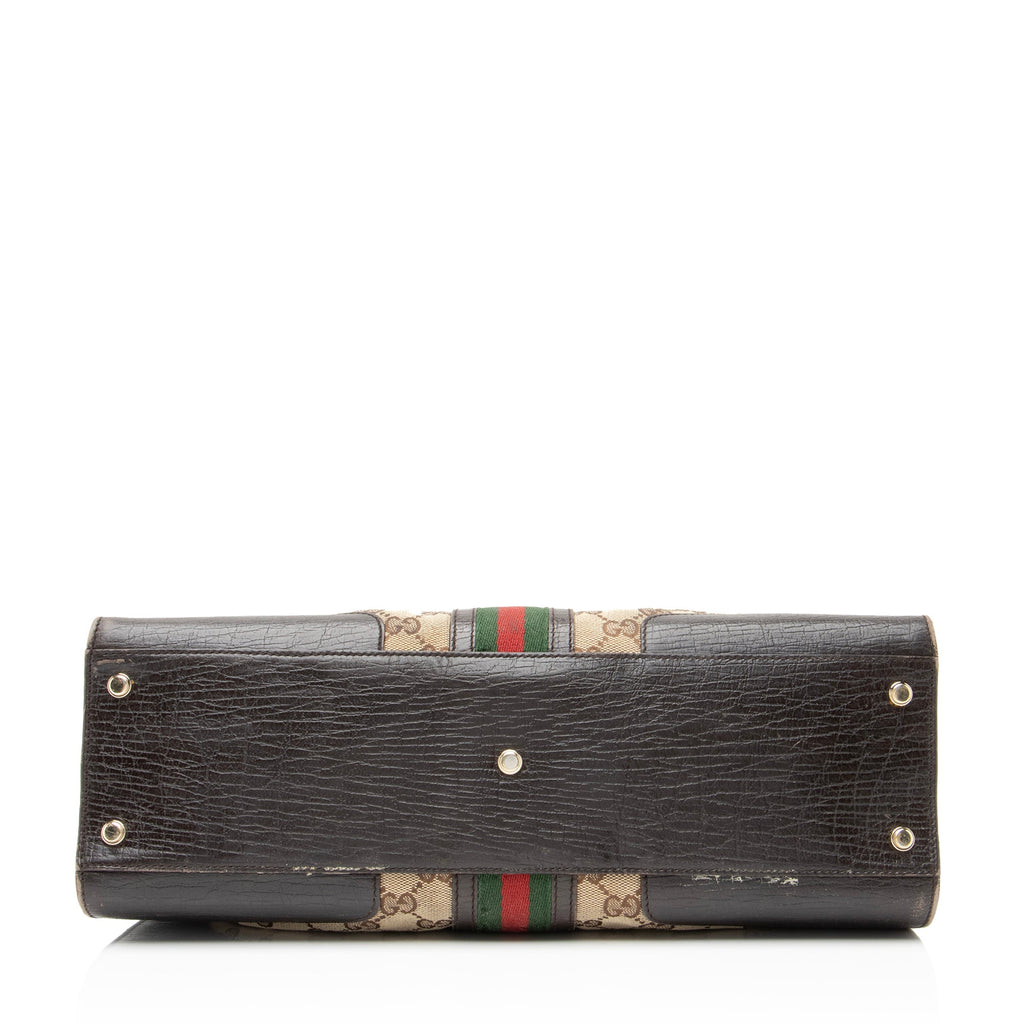 Gucci GG Canvas Web Junco Large Shoulder Bag (SHF-23497)