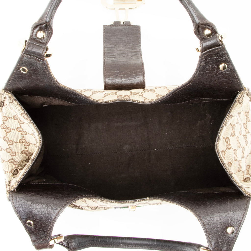 Gucci GG Canvas Web Junco Large Shoulder Bag (SHF-23497)