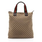 Gucci GG Canvas Web N/S Large Tote (SHF-3n3x28)
