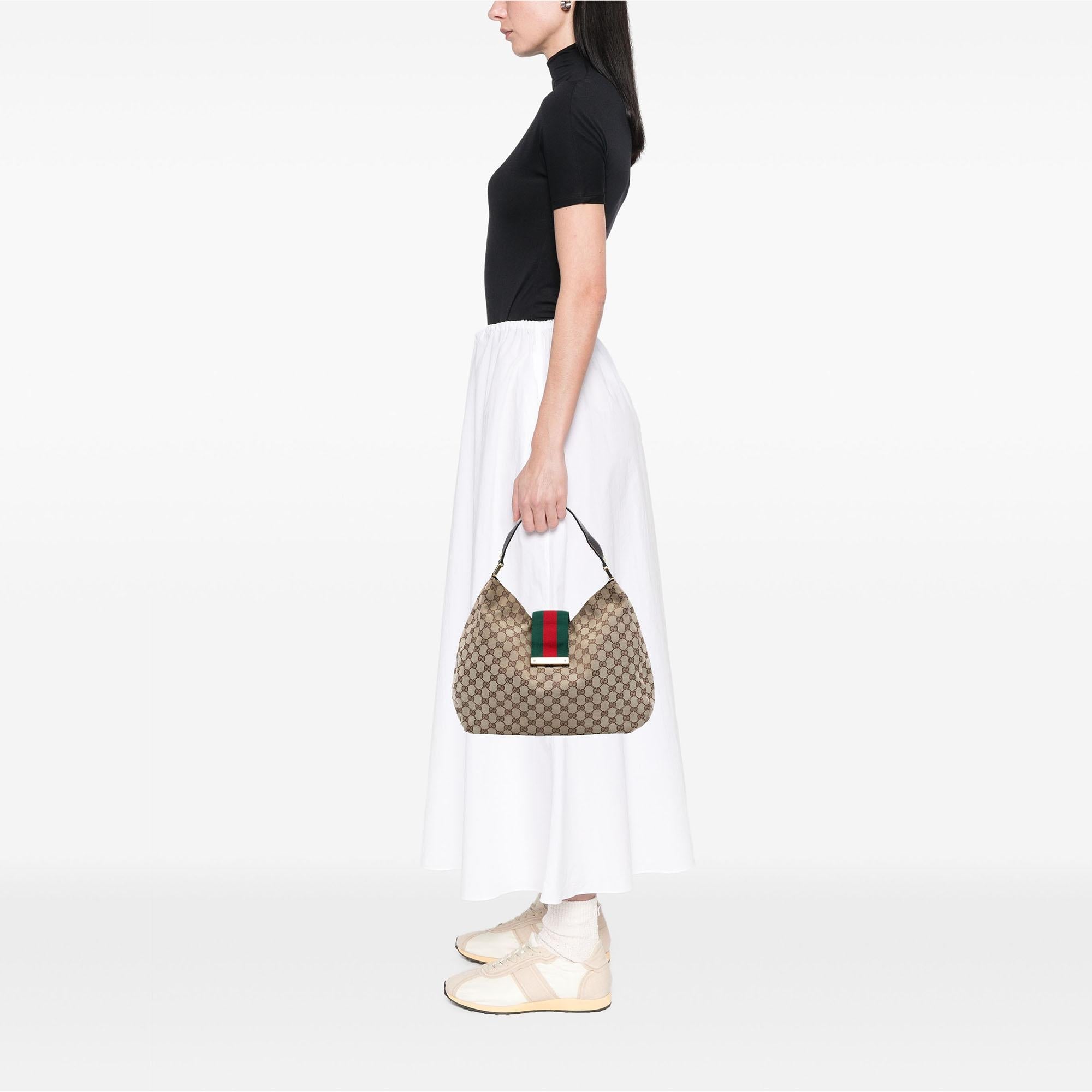 Gucci GG Canvas Web New Ladies Hobo