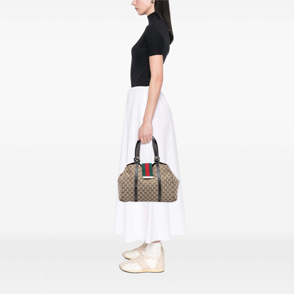 Gucci GG Canvas Web New Ladies Tote