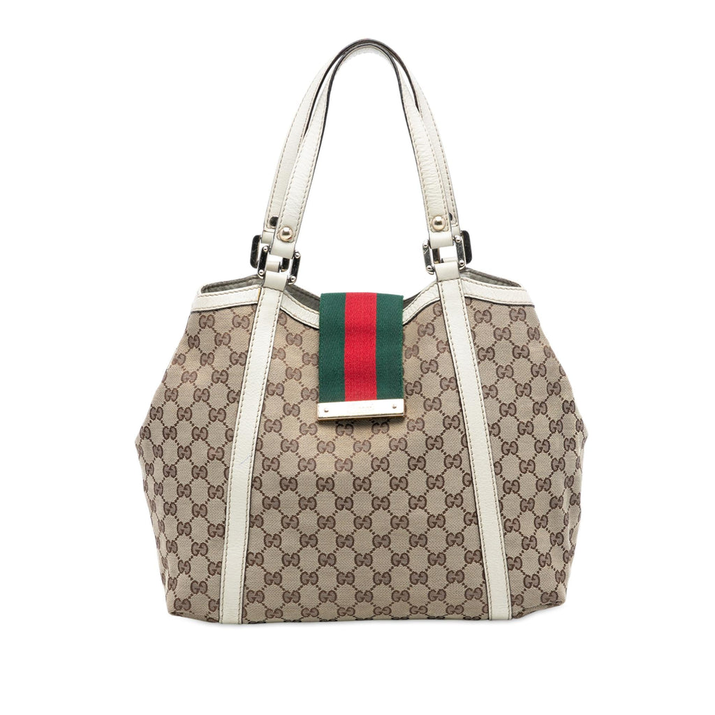Gucci GG Canvas Web New Ladies Tote