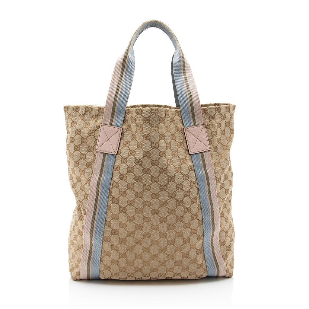 Gucci GG Canvas Web Original Tote (SHF-cmFwNe)