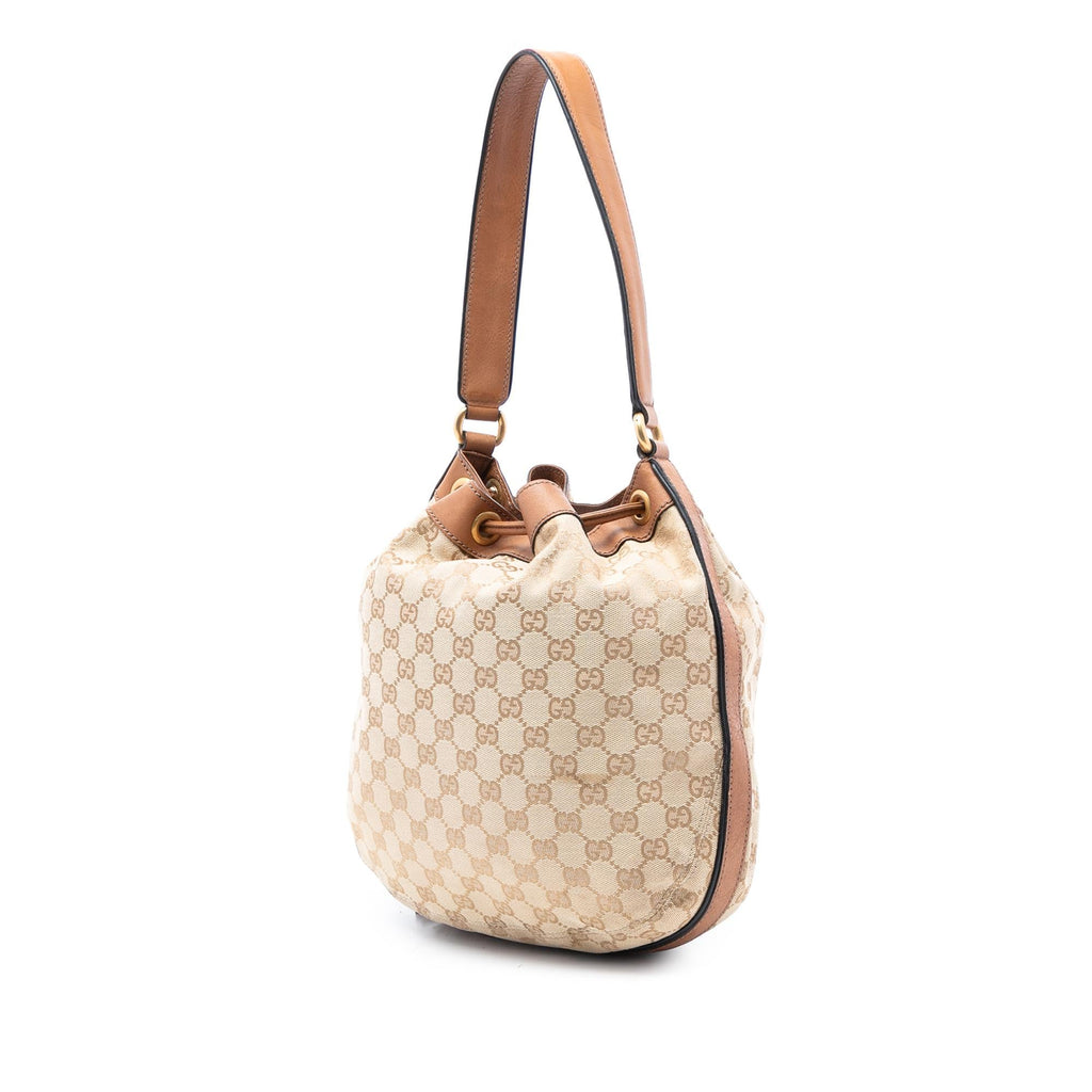 Gucci GG Canvas Web Rania Drawstring Hobo