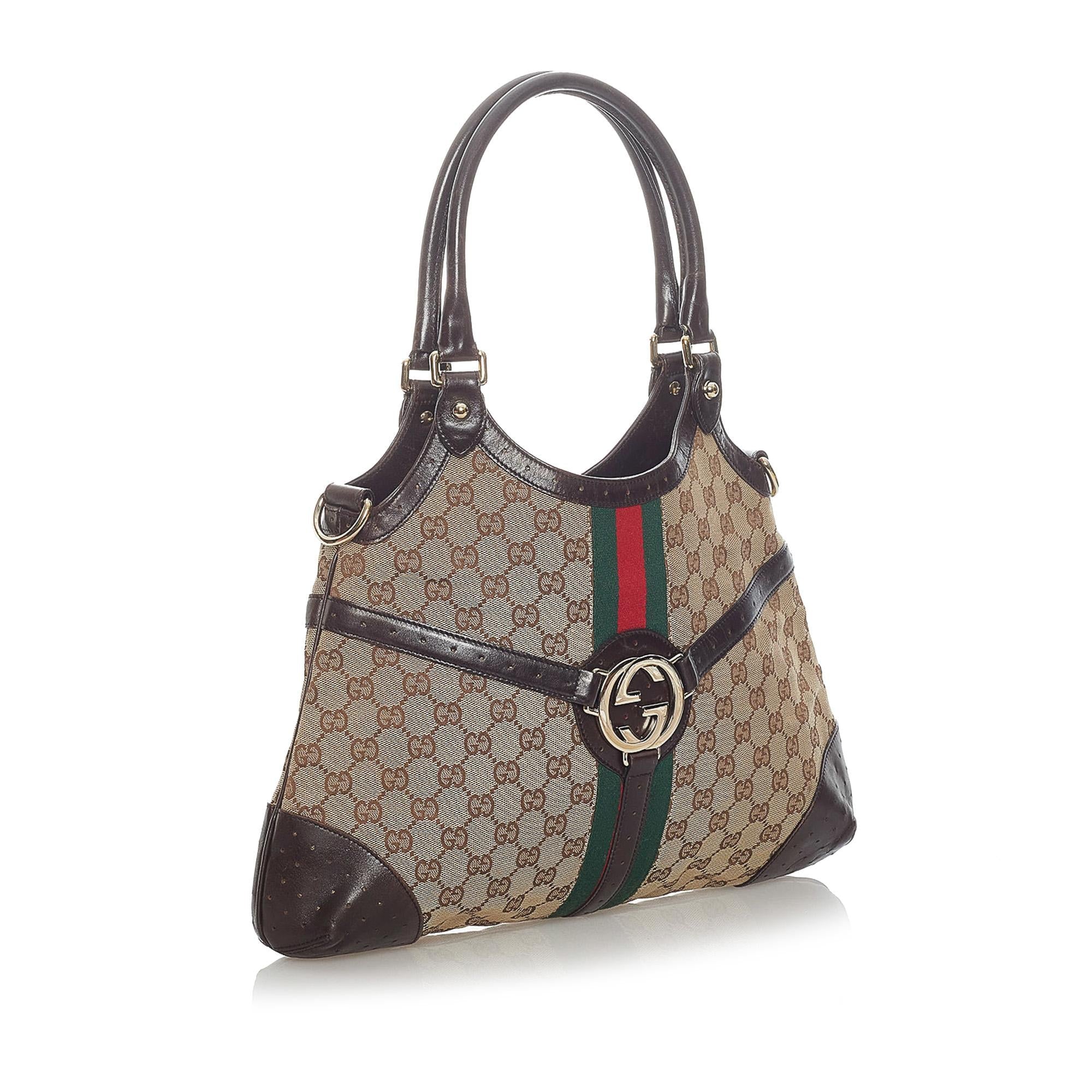 Gucci GG Canvas Web Reins Shoulder Bag (SHG-31573)
