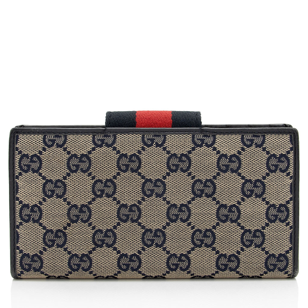 Gucci GG Canvas Web Script Continental Wallet (SHF-nebc6r)