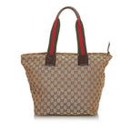 Gucci GG Canvas Web Tote Bag (SHG-26531)
