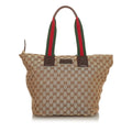 Gucci GG Canvas Web Tote Bag (SHG-26531)