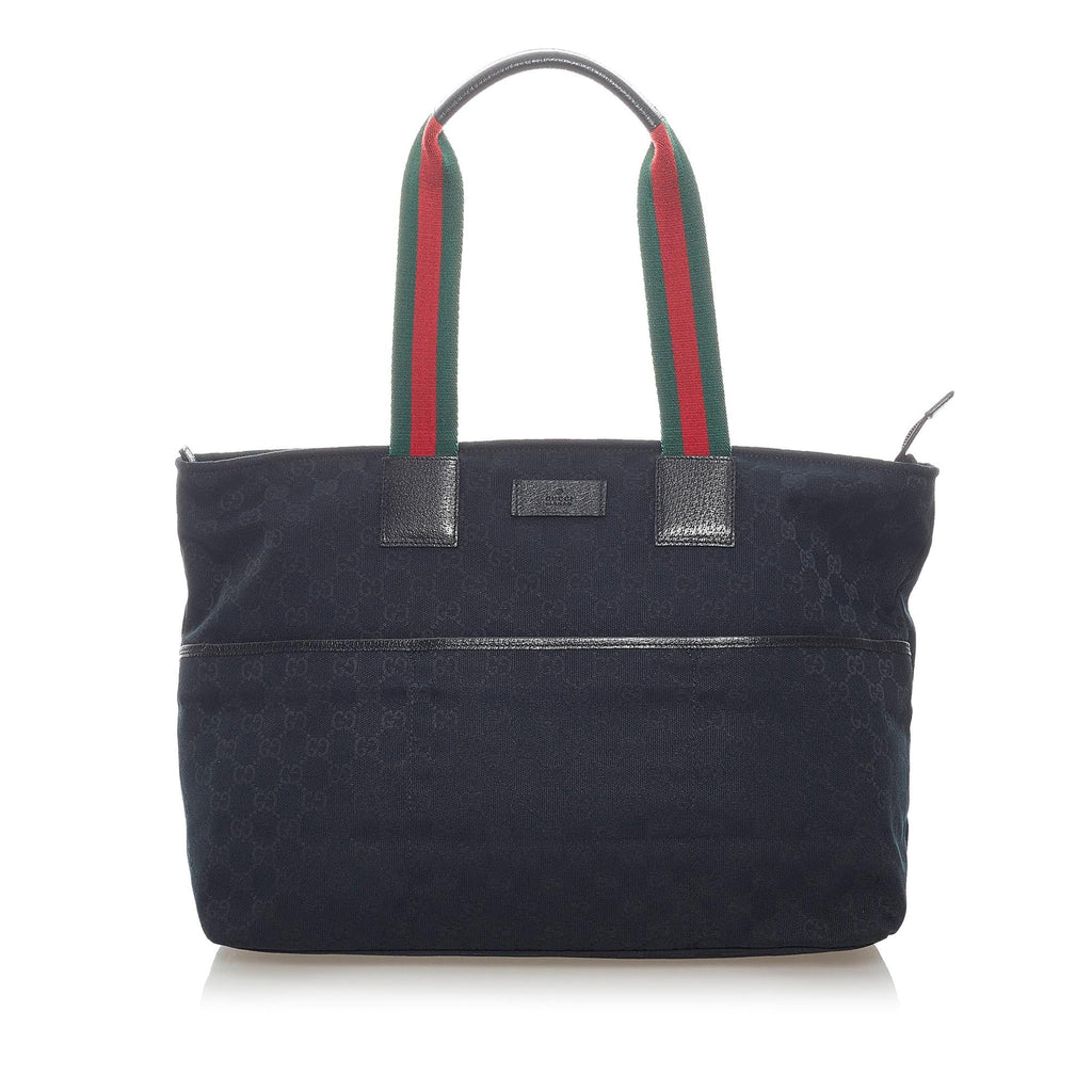 Gucci GG Canvas Web Tote Bag (SHG-36163)