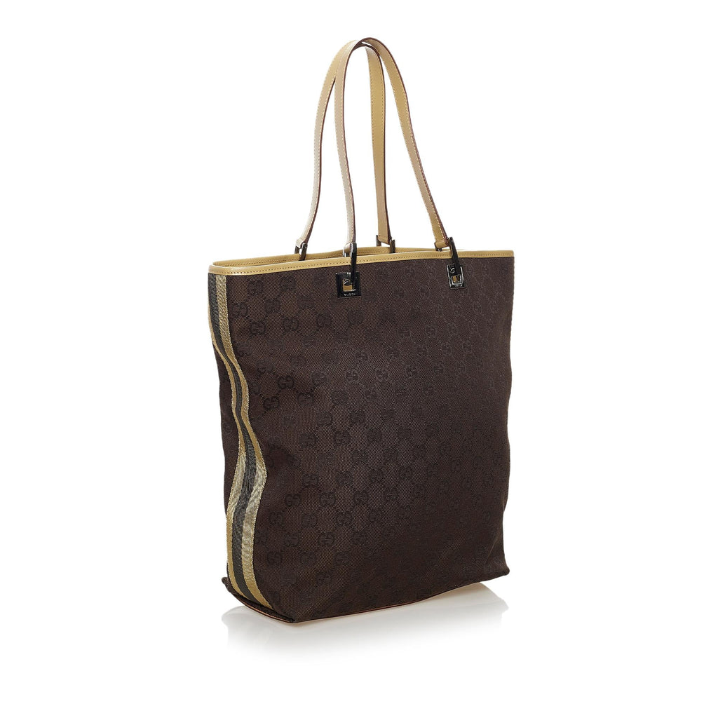 Gucci GG Canvas Web Tote Bag (SHG-36167)