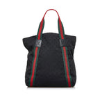 Gucci GG Canvas Web Tote Bag (SHG-XHMOLG)