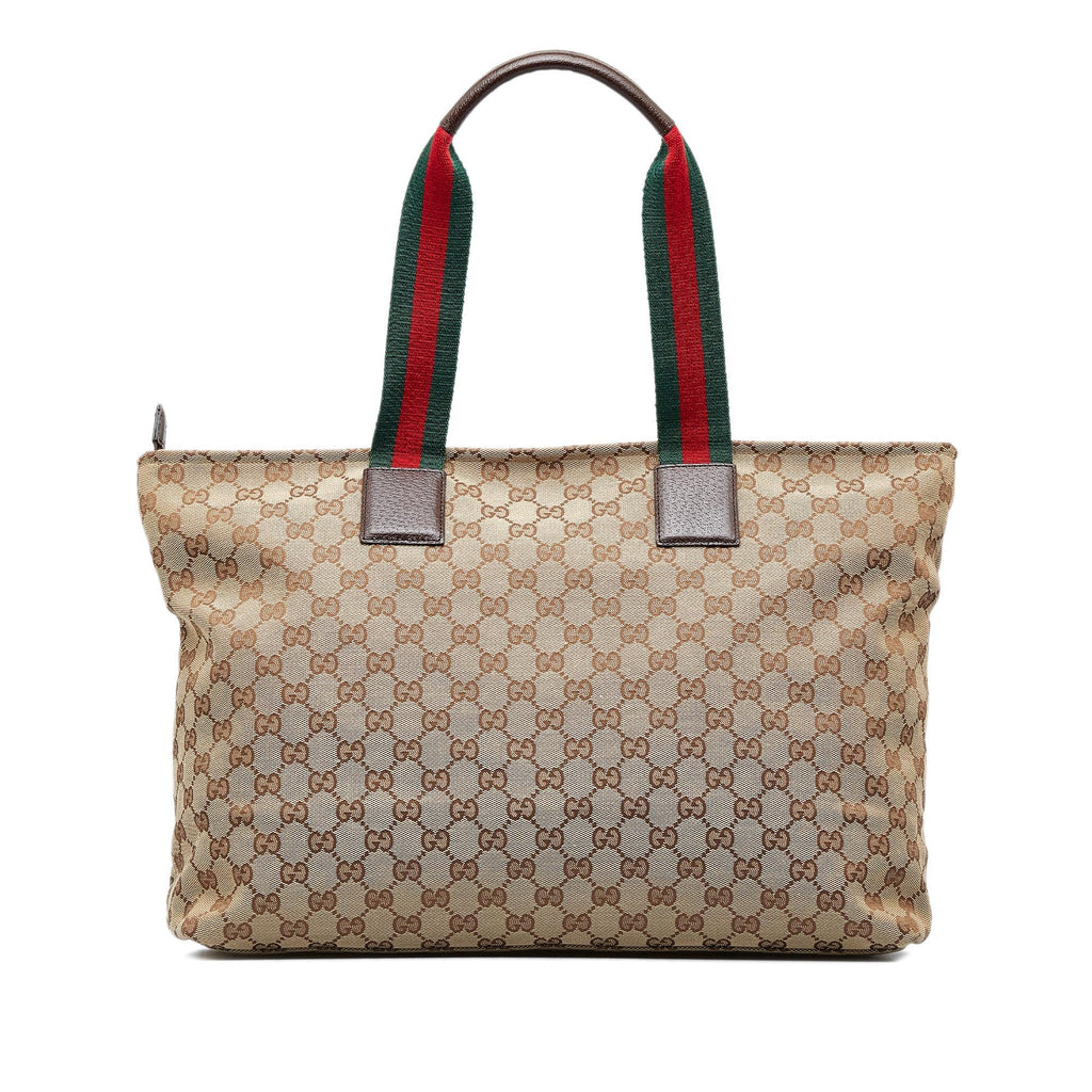 Gucci GG Canvas Web Tote Bag (SHG-n1Z3tx)