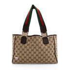 Gucci GG Canvas Web Tote (SHF-19041)