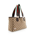 Gucci GG Canvas Web Tote (SHF-19041)